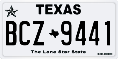 TX license plate BCZ9441