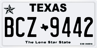 TX license plate BCZ9442