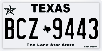 TX license plate BCZ9443