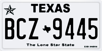 TX license plate BCZ9445