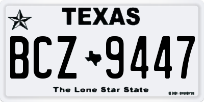 TX license plate BCZ9447