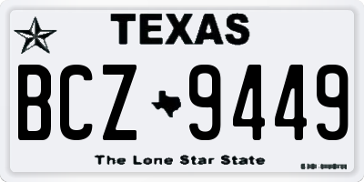 TX license plate BCZ9449
