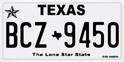 TX license plate BCZ9450
