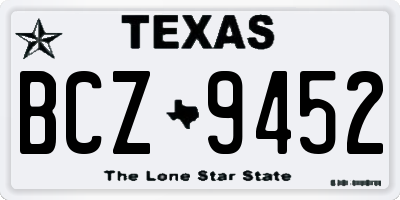 TX license plate BCZ9452