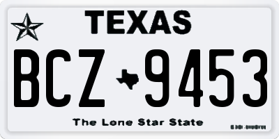 TX license plate BCZ9453