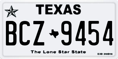 TX license plate BCZ9454
