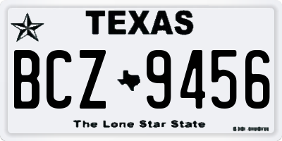 TX license plate BCZ9456