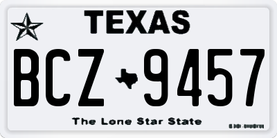 TX license plate BCZ9457