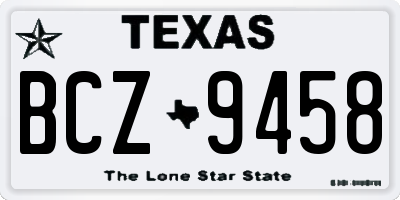 TX license plate BCZ9458