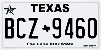 TX license plate BCZ9460
