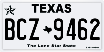 TX license plate BCZ9462