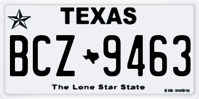 TX license plate BCZ9463