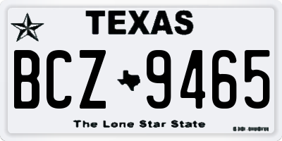 TX license plate BCZ9465