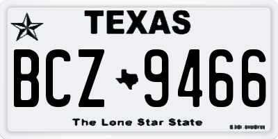 TX license plate BCZ9466