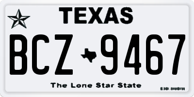TX license plate BCZ9467