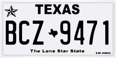 TX license plate BCZ9471