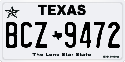 TX license plate BCZ9472