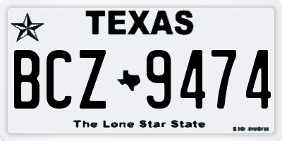 TX license plate BCZ9474