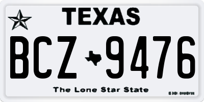 TX license plate BCZ9476