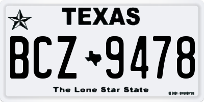 TX license plate BCZ9478