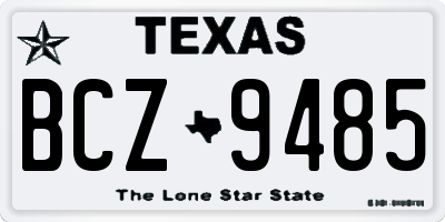 TX license plate BCZ9485