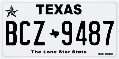 TX license plate BCZ9487