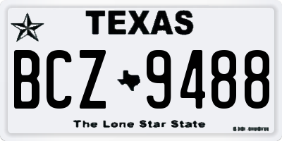 TX license plate BCZ9488