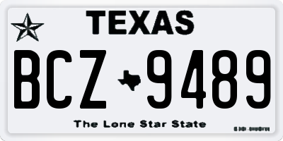 TX license plate BCZ9489