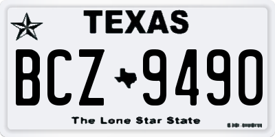 TX license plate BCZ9490