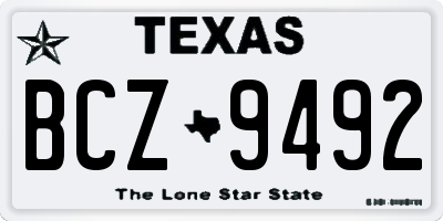 TX license plate BCZ9492