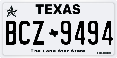 TX license plate BCZ9494