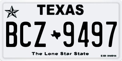 TX license plate BCZ9497