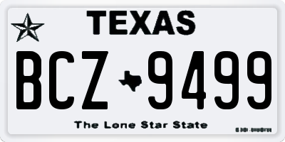 TX license plate BCZ9499