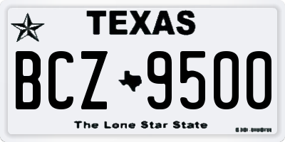 TX license plate BCZ9500