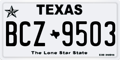 TX license plate BCZ9503