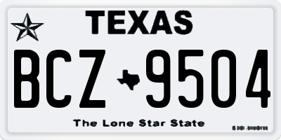 TX license plate BCZ9504