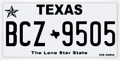 TX license plate BCZ9505