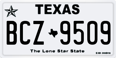 TX license plate BCZ9509