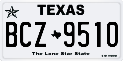 TX license plate BCZ9510