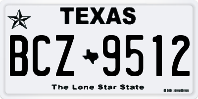 TX license plate BCZ9512