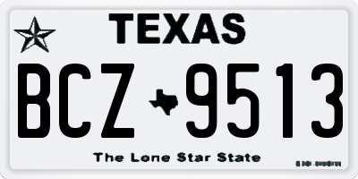 TX license plate BCZ9513