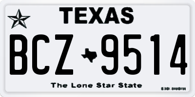 TX license plate BCZ9514