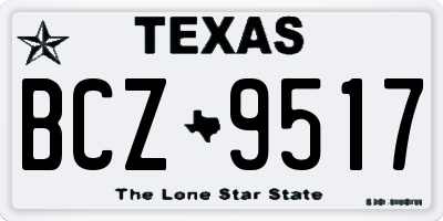 TX license plate BCZ9517