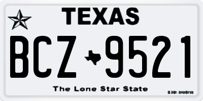 TX license plate BCZ9521