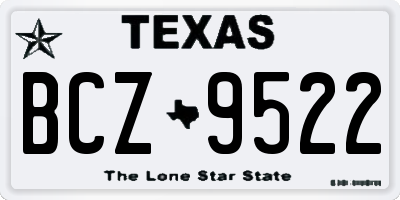 TX license plate BCZ9522