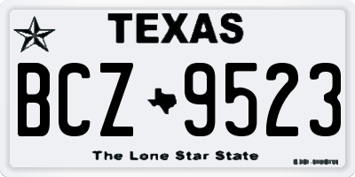 TX license plate BCZ9523