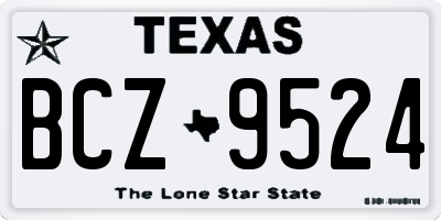 TX license plate BCZ9524