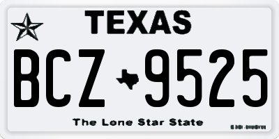 TX license plate BCZ9525