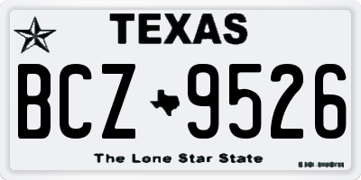 TX license plate BCZ9526