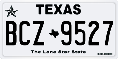 TX license plate BCZ9527